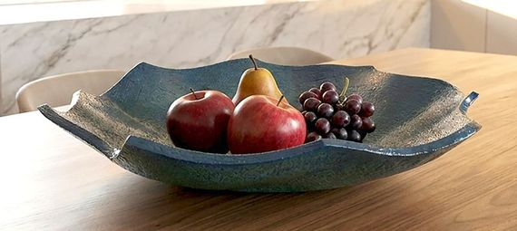 Sculpted Blue Bowl with Texture